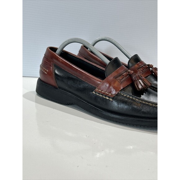 Bass Marine Men’s 10 Black Brown Leather Tassel Loafers Comfort Casual Shoes main image 5